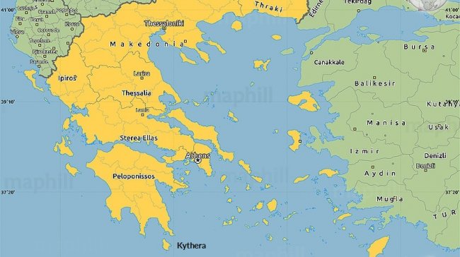 Harta Grecia – insula Kythira Harta Grecia - insula Kythira