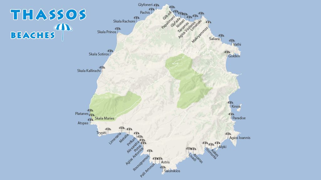 Harta plaje Thassos